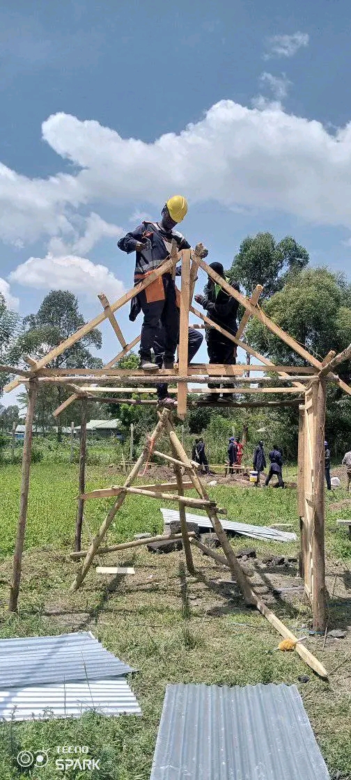 construction of roof and building foundation