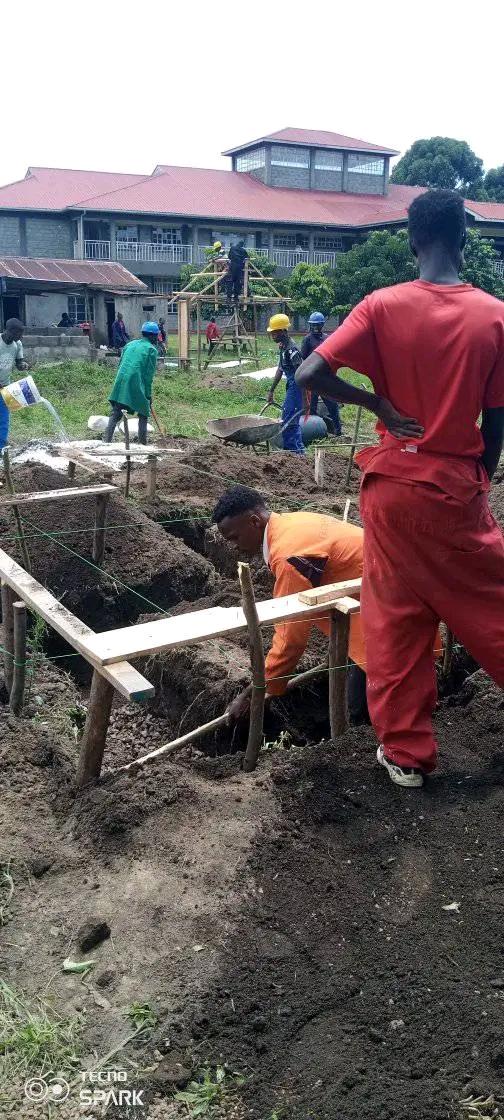 construction of roof and building foundation